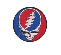 Grateful Dead Skull Rose Round parche patch bordado con logotipo para planchar de hierro en apliques