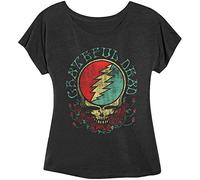 Grateful Dead Steal Your Face - Camiseta para niñas, color negro - negro - Large