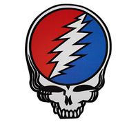 Grateful Dead Steal Your Face Patch - Sew Iron on, Original Embroidered Artwork - Oversized Large Patch - 9.33" x 12.6"