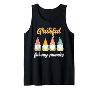 Grateful For My Gnomies Friendsgiving Juego de palabras de gnomos de Acción de Gracias Camiseta sin Mangas