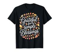 Grateful for Simple Blessings Fall Quote Autumn Vibes Camiseta