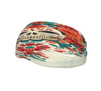 Grateful Retro Skull Flowers Dead Fashion Sports Decoration Diadema resistente al sudor, banda para el pelo, transpirable, absorbe el sudor, equipo de fitness para mujeres y hombres, color negro