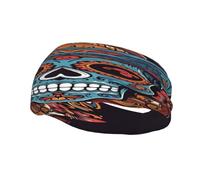 Grateful Retro Skull Flowers Dead Fashion Sports Decoration Diadema resistente al sudor, banda para el pelo, transpirable, absorbe el sudor, equipo de fitness para mujeres y hombres, color negro