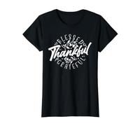 Grateful Thankful Blessed Camiseta gráfica económica, Mujer, Negro, XL
