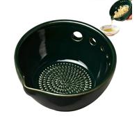Grater Bowl - 5 Hole Small Garlic Grinder | Vegetable Peeler Bowl Multi-Purpose Kitchen Prep Tool for Jengier, Fruit, Chard, Collard Greens, Thyme, Basil or Cooking Prep