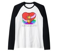 Gratis Mamá Abrazos LGBT Orgullo Desfiles Arco Iris Transgénero Gay Camiseta Manga Raglan