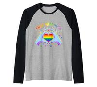 Gratis Mamá Abrazos LGBTQI Mes del Orgullo Aliado Camiseta Manga Raglan