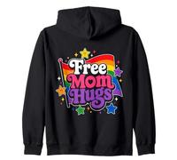 Gratis Mamá Abrazos LGBTQI Mes del Orgullo Aliado Sudadera con Capucha