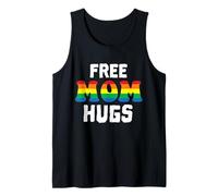 Gratis Mamá Abrazos Rainbow LGBT Gay Orgulloso Aliado Feliz Mes del Orgullo Camiseta sin Mangas