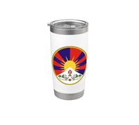 Gratis Tibet Bandera Tibetana Emblema Roundel Restaurar Dalai Lama Vaso térmico de acero inoxidable de doble pared