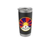 Gratis Tibet Bandera Tibetana Emblema Roundel Restaurar Dalai Lama Vaso térmico de acero inoxidable de doble pared