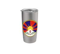 Gratis Tibet Bandera Tibetana Emblema Roundel Restaurar Dalai Lama Vaso térmico de acero inoxidable de doble pared