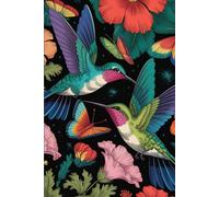 Gratitude Journal 140 Pages Botanical Hummingbird Floral Cover Mindfulness Daily Reflection Notebook