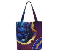 GrAtka Ágata abstracta púrpura, azul y dorada，Bolsas de supermercado reutilizables, bolsas de compras, bolsas de lona de gran capacidad, bolso de hombro