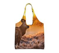 GRatka Alce ciervo,Bolsas de mano reutilizables, bolsas de supermercado, bolso de hombro de lona de gran capacidad
