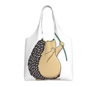 GRatka Animal erizo,Bolsas de mano reutilizables, bolsas de supermercado, bolso de hombro de lona de gran capacidad