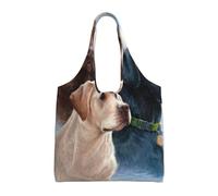 GrAtka Arte de cachorro de perro labrador retriever,Bolsas de mano reutilizables, bolsas de supermercado, bolso de hombro de lona de gran capacidad