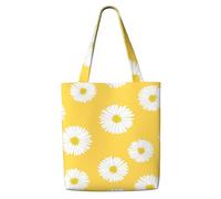GrAtka Aster blanco margarita amarilla，Bolsas de supermercado reutilizables, bolsas de compras, bolsas de lona de gran capacidad, bolso de hombro