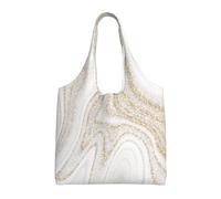 GrAtka Brillo dorado de mármol blanco,Bolsas de mano reutilizables, bolsas de supermercado, bolso de hombro de lona de gran capacidad