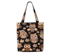 GrAtka Búho lindo，Bolsas de supermercado reutilizables, bolsas de compras, bolsas de lona de gran capacidad, bolso de hombro