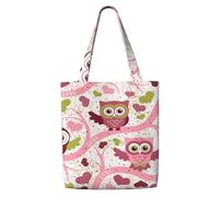 GrAtka Búho lindo，Bolsas de supermercado reutilizables, bolsas de compras, bolsas de lona de gran capacidad, bolso de hombro
