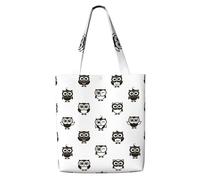 GrAtka Búhos negros，Bolsas de supermercado reutilizables, bolsas de compras, bolsas de lona de gran capacidad, bolso de hombro