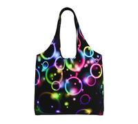GrAtka Burbujas de arcoíris,Bolsas de mano reutilizables, bolsas de supermercado, bolso de hombro de lona de gran capacidad