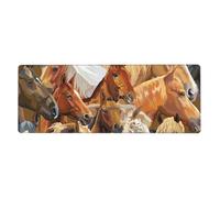 GRatka Caballo Animal de Acuarela Impreso,Alfombrilla de ratón Grande para Escritorio, Teclado de Ordenador, Base de Goma Antideslizante, 30 x 80 cm