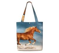 GrAtka Caballo rojo corriendo，Bolsas de supermercado reutilizables, bolsas de compras, bolsas de lona de gran capacidad, bolso de hombro