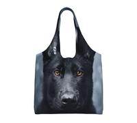 GrAtka Cachorro de pastor alemán negro Pastor alemán,Bolsas de mano reutilizables, bolsas de supermercado, bolso de hombro de lona de gran capacidad