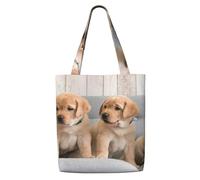 GrAtka Cachorros de perro golden retriever y labrador，Bolsas de supermercado reutilizables, bolsas de compras, bolsas de lona de gran capacidad, bolso de hombro