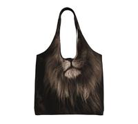GRatka Caída del león en 3D,Bolsas de mano reutilizables, bolsas de supermercado, bolso de hombro de lona de gran capacidad