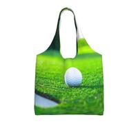 GRatka Campo de golf,Bolsas de mano reutilizables, bolsas de supermercado, bolso de hombro de lona de gran capacidad