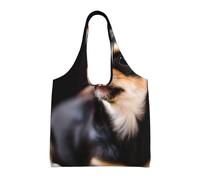 GrAtka Chihuahua perro lindo,Bolsas de mano reutilizables, bolsas de supermercado, bolso de hombro de lona de gran capacidad