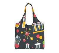 GRatka Ciencia química,Bolsas de mano reutilizables, bolsas de supermercado, bolso de hombro de lona de gran capacidad