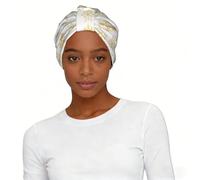 GRatka Copo de nieve dorado Navidad Navidad Blanco,Gorro de dormir suave para mujer, bandana, pañuelo elástico para la cabeza, gorro tipo beanie
