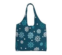 GRatka Copos de nieve azules,Bolsas de mano reutilizables, bolsas de supermercado, bolso de hombro de lona de gran capacidad