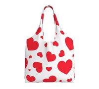 GRatka Corazón disperso,Bolsas de mano reutilizables, bolsas de supermercado, bolso de hombro de lona de gran capacidad