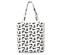 GrAtka Dachshunds de pelo liso negro y fuego，Bolsas de supermercado reutilizables, bolsas de compras, bolsas de lona de gran capacidad, bolso de hombro