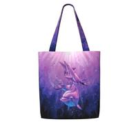 GrAtka Delfines animales，Bolsas de supermercado reutilizables, bolsas de compras, bolsas de lona de gran capacidad, bolso de hombro