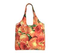GrAtka Delicioso melocotón,Bolsas de mano reutilizables, bolsas de supermercado, bolso de hombro de lona de gran capacidad