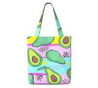 GrAtka Dibujo a mano colorido de un aguacate，Bolsas de supermercado reutilizables, bolsas de compras, bolsas de lona de gran capacidad, bolso de hombro