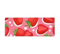 GRatka Dibujos Animados de Fresas Brillantes Blancas,Alfombrilla de ratón Grande para Escritorio, Teclado de Ordenador, Base de Goma Antideslizante, 30 x 80 cm