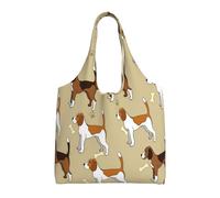 GrAtka Dibujos animados lindo inteligente beagle mascota animal,Bolsas de mano reutilizables, bolsas de supermercado, bolso de hombro de lona de gran capacidad