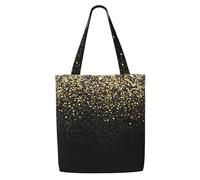 GrAtka Dorado Brillo Negro Fresco Moderno，Bolsas de supermercado reutilizables, bolsas de compras, bolsas de lona de gran capacidad, bolso de hombro