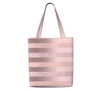 GrAtka Elegante raya rosa ruborizada con brillo dorado rosa，Bolsas de supermercado reutilizables, bolsas de compras, bolsas de lona de gran capacidad, bolso de hombro