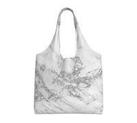 GrAtka Elegante y chic mármol blanco gris plateado brillante,Bolsas de mano reutilizables, bolsas de supermercado, bolso de hombro de lona de gran capacidad