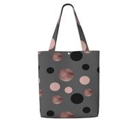 GrAtka Elegantes círculos negros falsos de color rosa，Bolsas de supermercado reutilizables, bolsas de compras, bolsas de lona de gran capacidad, bolso de hombro