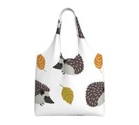 GRatka Erizo de hojas de otoño,Bolsas de mano reutilizables, bolsas de supermercado, bolso de hombro de lona de gran capacidad