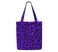 GrAtka Estampado de leopardo morado，Bolsas de supermercado reutilizables, bolsas de compras, bolsas de lona de gran capacidad, bolso de hombro